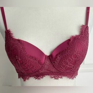 Jessica Simpson dusty rose pink padded bra with lace 34B.  NWOT